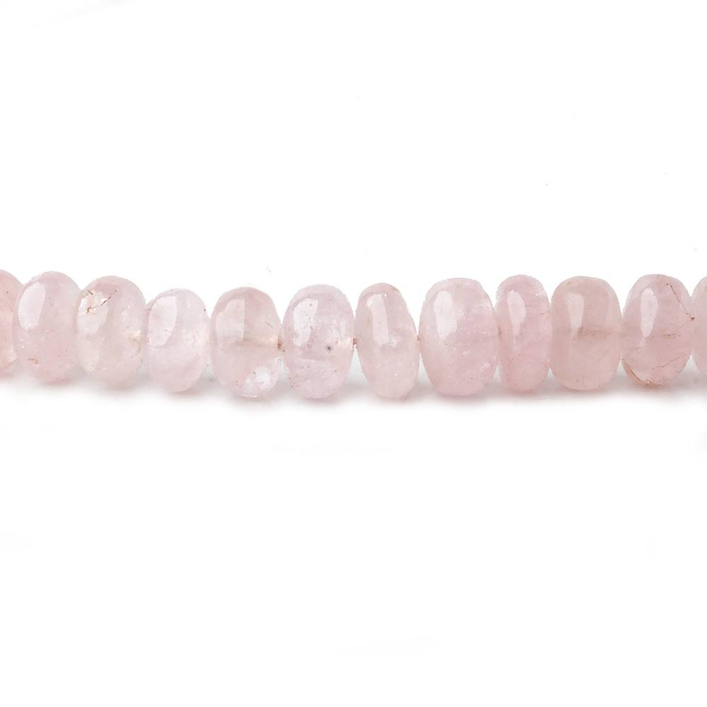 4-7mm Morganite plain rondelle beads 18 inch 138 pieces - Beadsofcambay.com