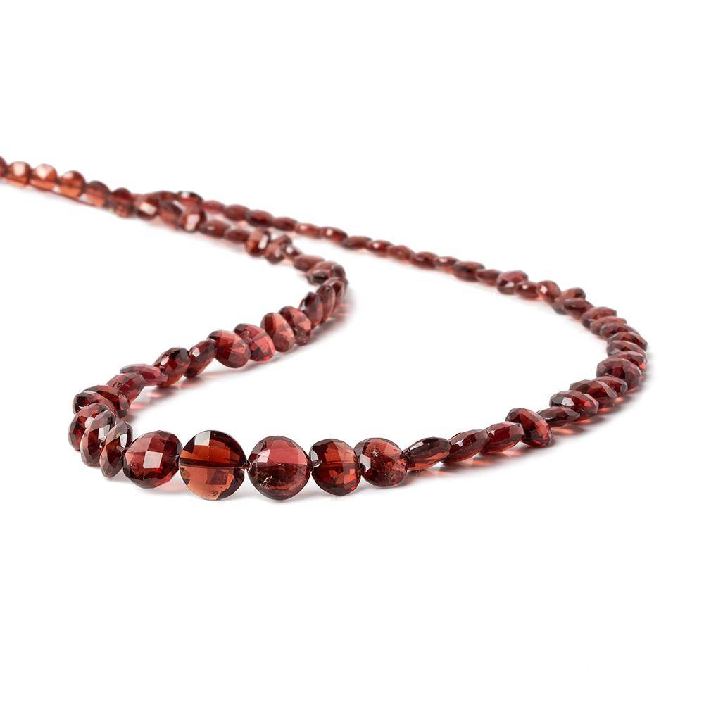 4-7mm Mozambique Garnet Faceted Coin Beads 15.5 inch 78 pieces - Beadsofcambay.com
