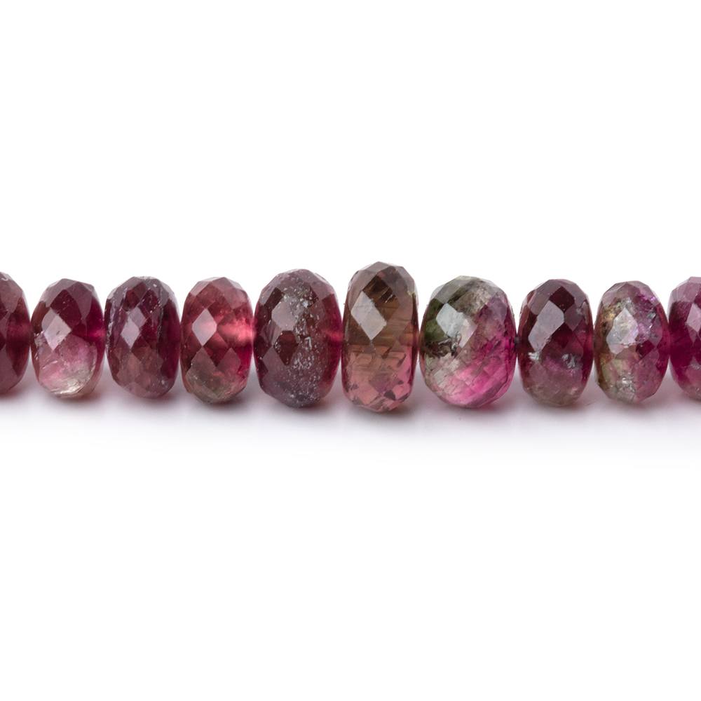 4-7mm Multi Color Rubellite Tourmaline Faceted Rondelles 16 inch 139 Beads AA - Beadsofcambay.com