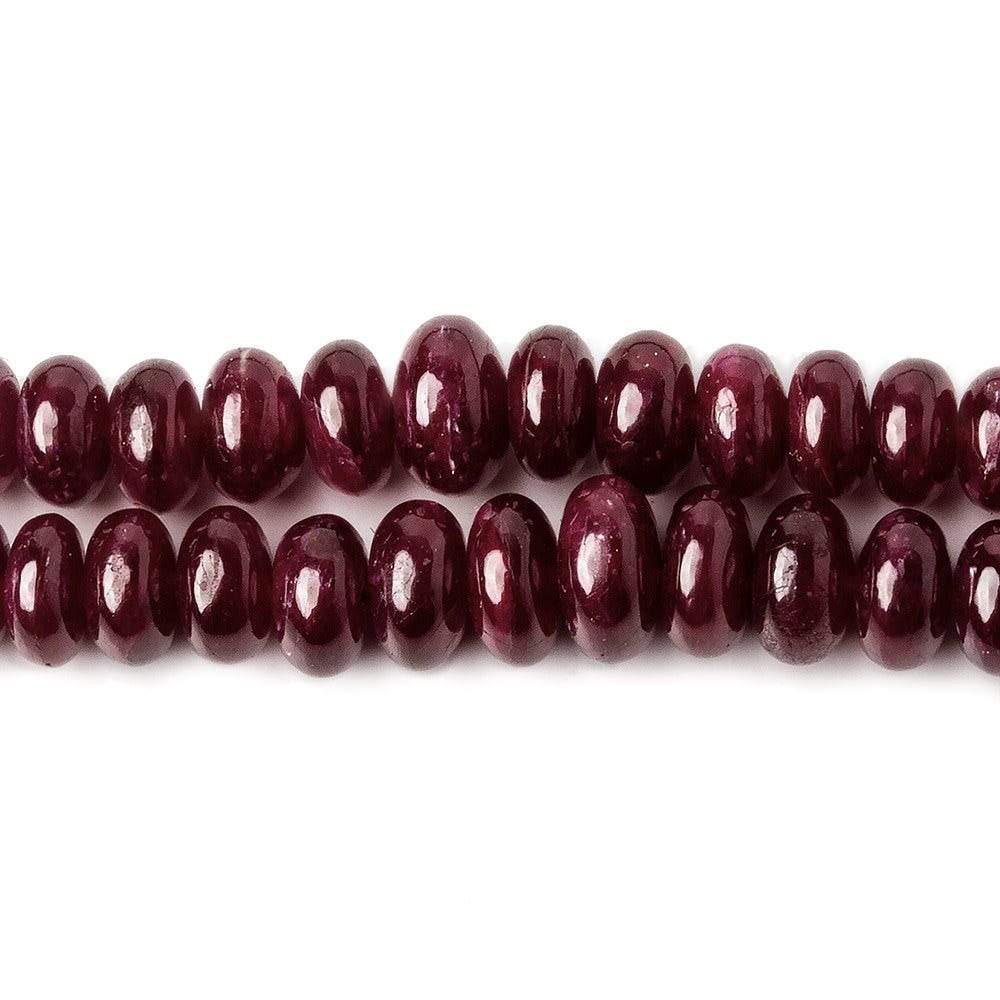 4-7mm Ruby plain rondelle Beads 2 Strands 39 inches - Beadsofcambay.com