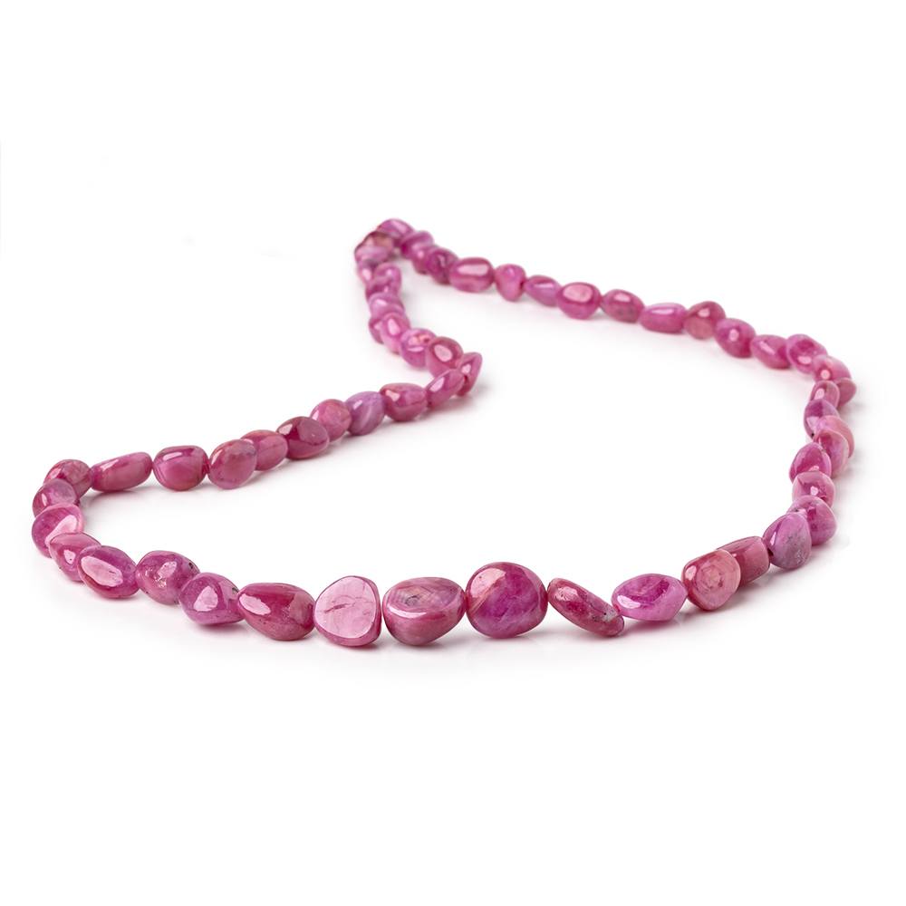 4-9.5mm Ruby Plain Nugget Beads 16 inch 60 pieces - Beadsofcambay.com
