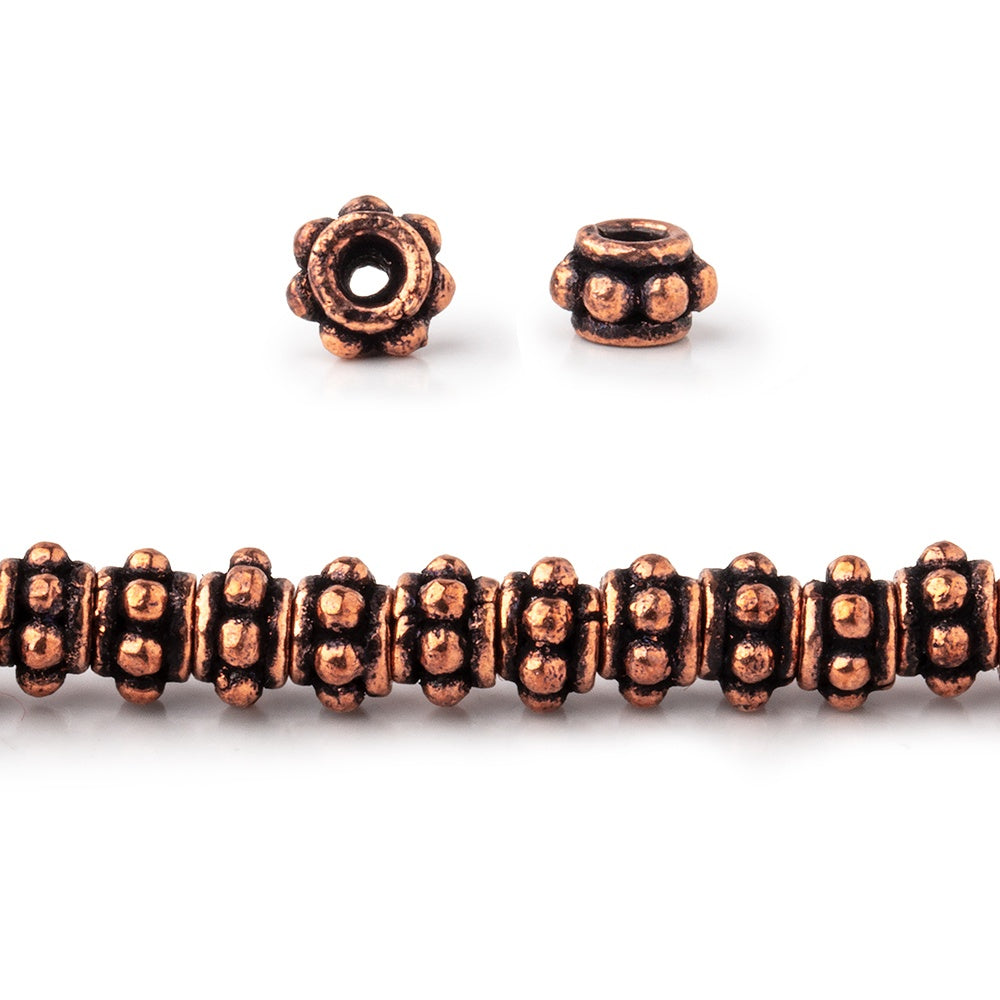 5x3mm Antiqued Copper Spacer Beads 8 inch 59 pieces - BeadsofCambay.com