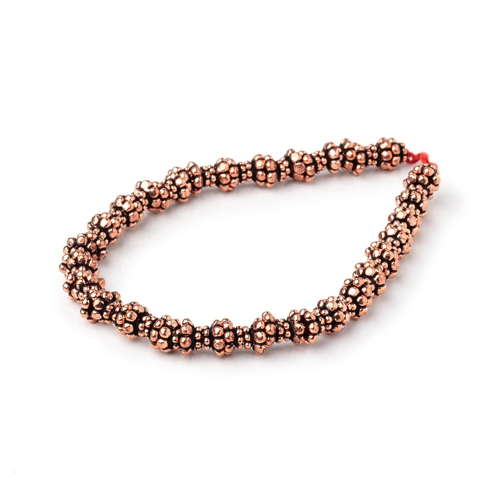 6x4mm Antiqued Copper Bead Caps 8 inch 54 pieces - BeadsofCambay.com