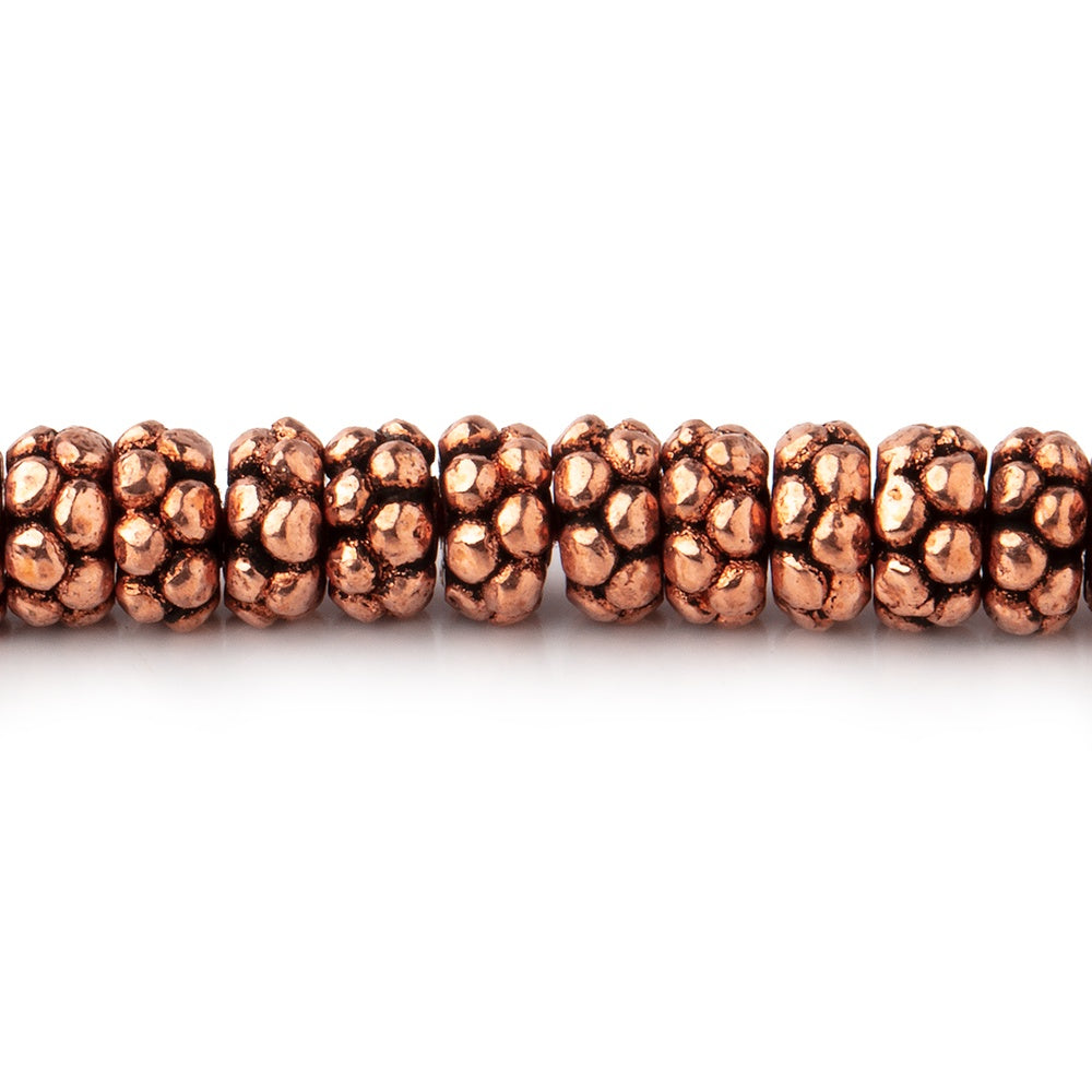 5.5x3mm Antiqued Copper Double Daisy Spacer 8 inch 74 Beads - BeadsofCambay.com