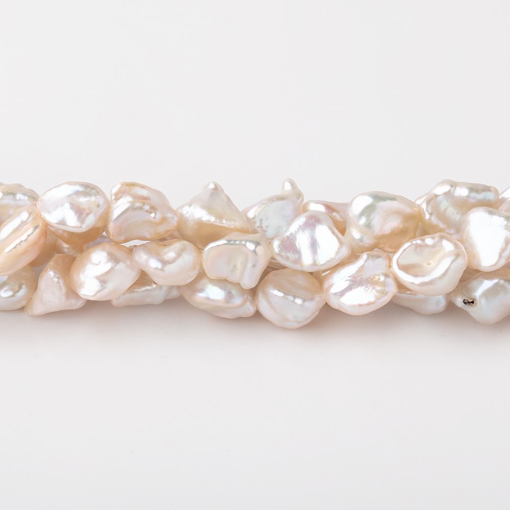 7-8mm Off White Straight Drilled Keshi Freshwater Pearls 16 inch 48 pieces - BeadsofCambay.com