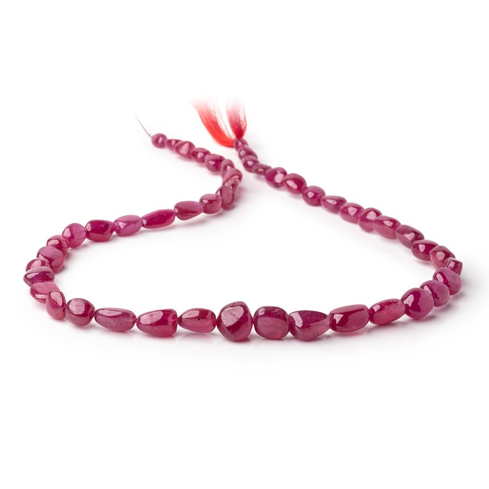 6x5-11x9mm Ruby Plain Nugget Beads 16 inch 48 pieces AA - BeadsofCambay.com