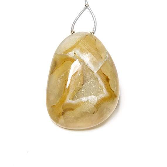 40x29mm Golden Swirl Agate Drusy Freeform Focal Bead 1 piece - Beadsofcambay.com