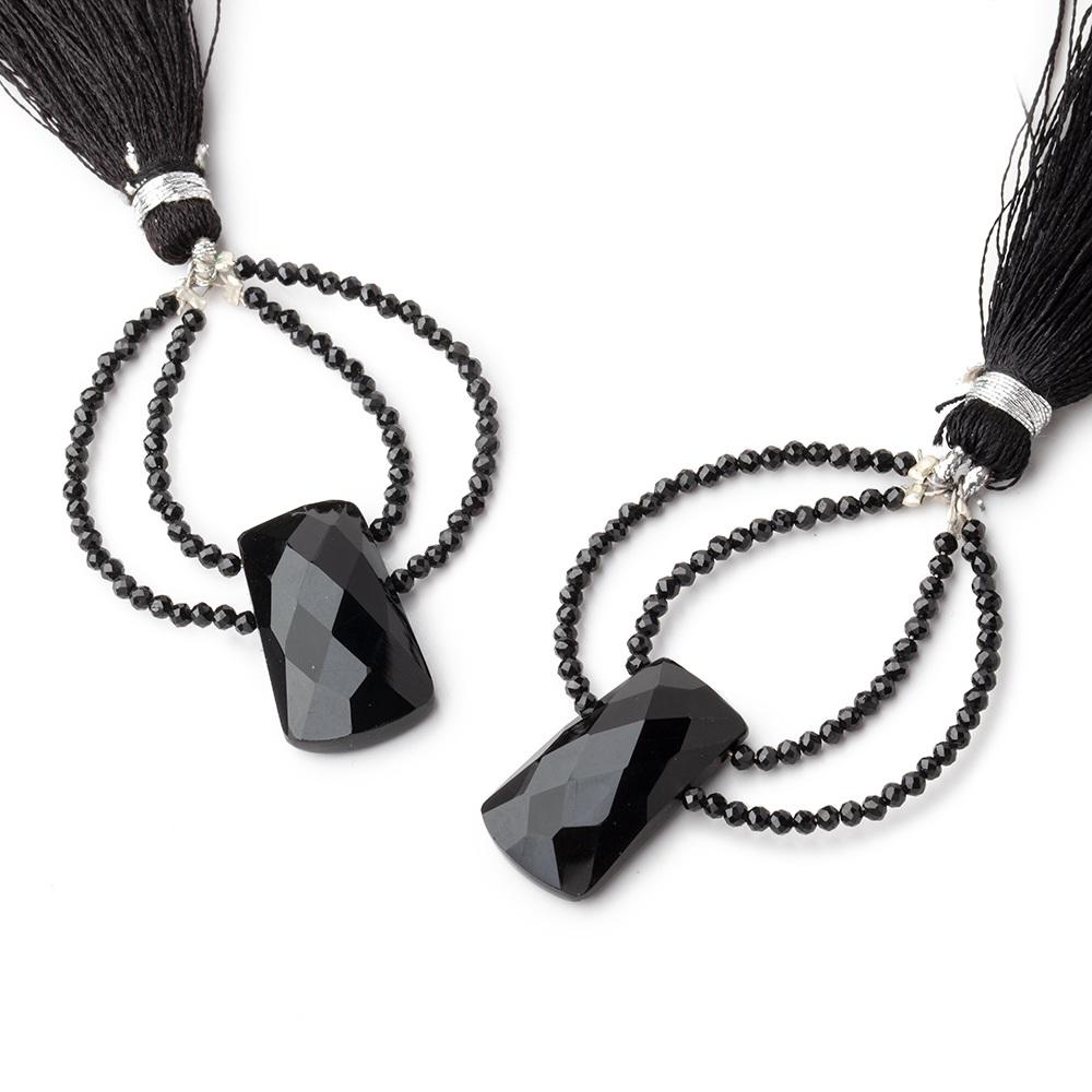 40x30mm Black Onyx Fancy Focal Beads Sold as a Set of 2 - Beadsofcambay.com