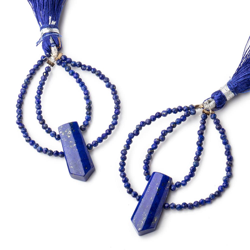 40x30mm Lapis Lazuli Fancy Focal Beads Sold as a Set of 2 - Beadsofcambay.com
