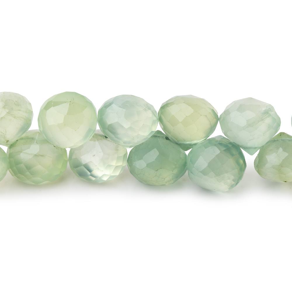 7-8mm Prehnite Candy Kiss Beads 8 inch 42 pieces - BeadsofCambay.com