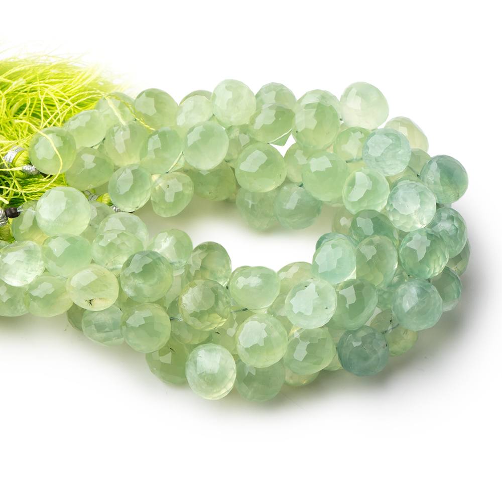 7-8mm Prehnite Candy Kiss Beads 8 inch 42 pieces - BeadsofCambay.com