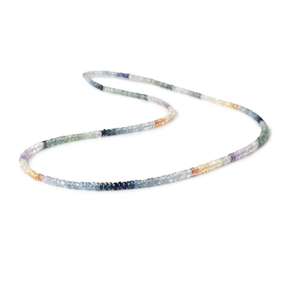 2-2.5mm Multi Color Sapphire Faceted Rondelle Beads 15 inch 300 pieces AAA - BeadsofCambay.com