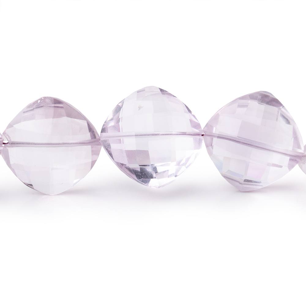 11-14mm Pink Amethyst Faceted Pillow Beads 18 inch 34 pieces - BeadsofCambay.com