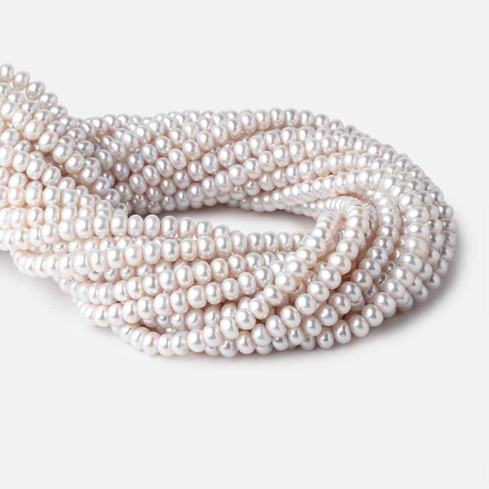 Beadsofcambay Silver Center Drill Button Freshwater Pearl View 2