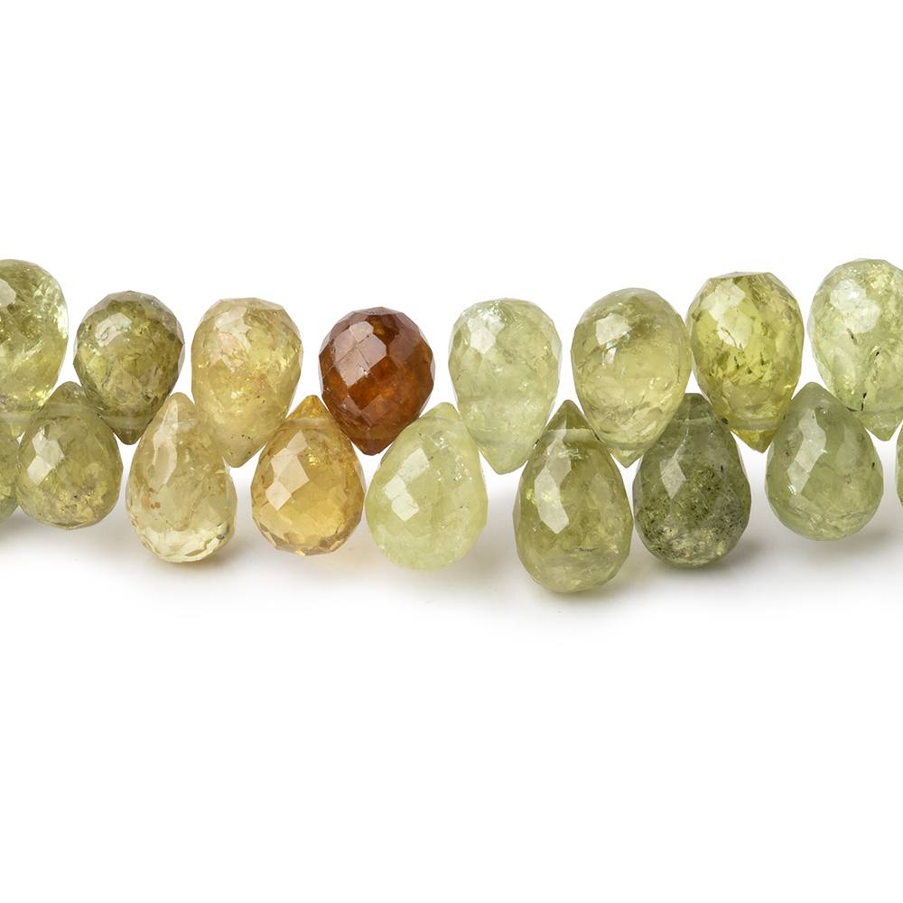 7x5-8x6mm Grossular Garnet Faceted Tear Drop Beads 7 inch 64 pieces - BeadsofCambay.com