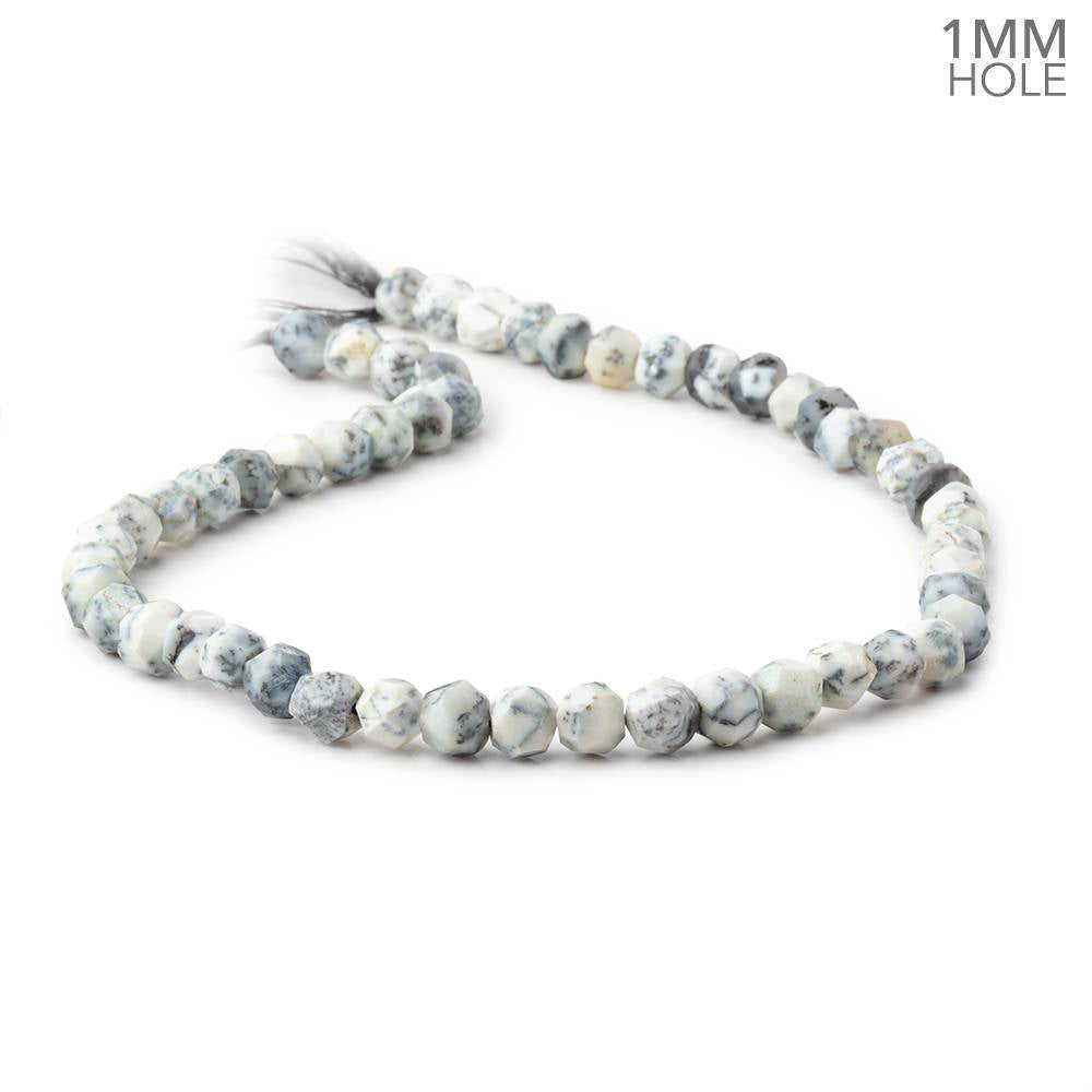 7mm Dendritic Opal Modified Round Beads 14 inch 52 pieces with 1mm Drill Hole - BeadsofCambay.com