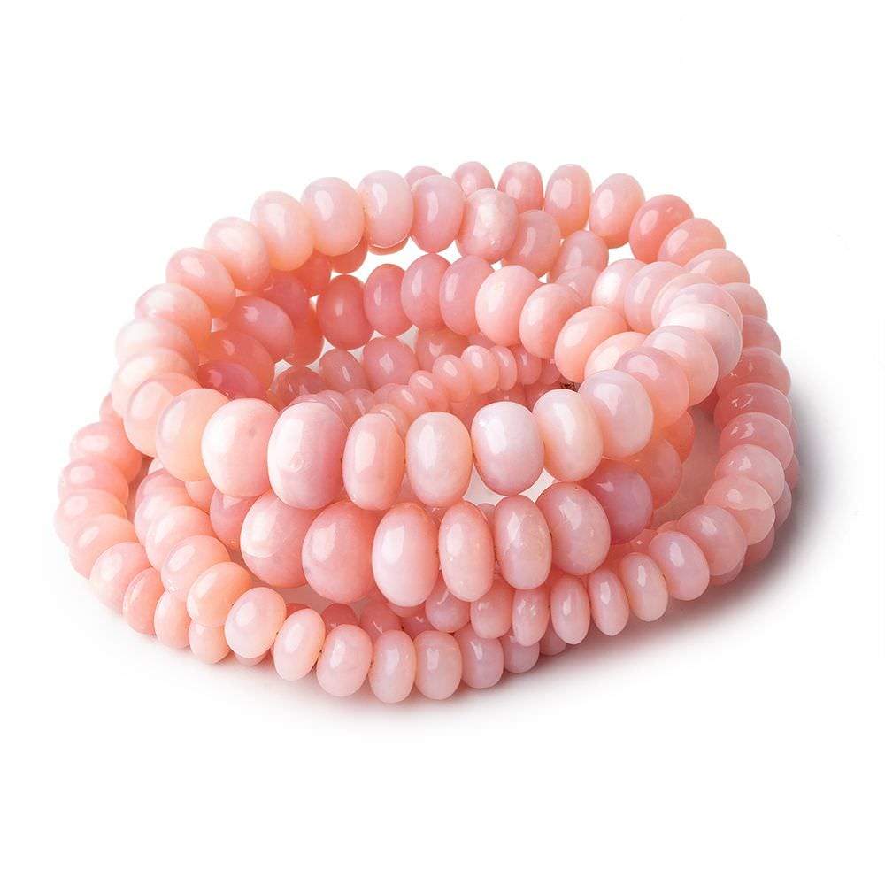 4.5-10mm Pink Peruvian Opal plain rondelles 18 inch 93 beads AAA - Beadsofcambay.com