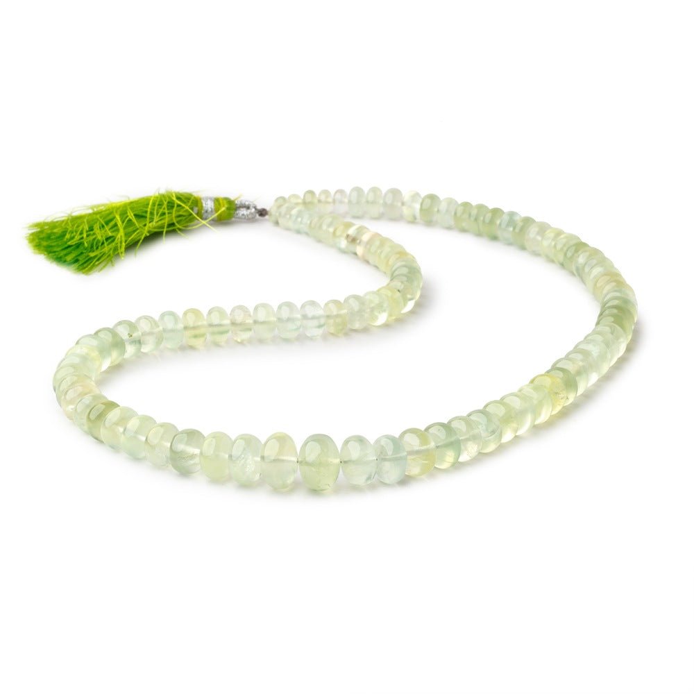 4.5-10mm Prehnite Plain Rondelle Beads 16 inch 90 pieces - Beadsofcambay.com