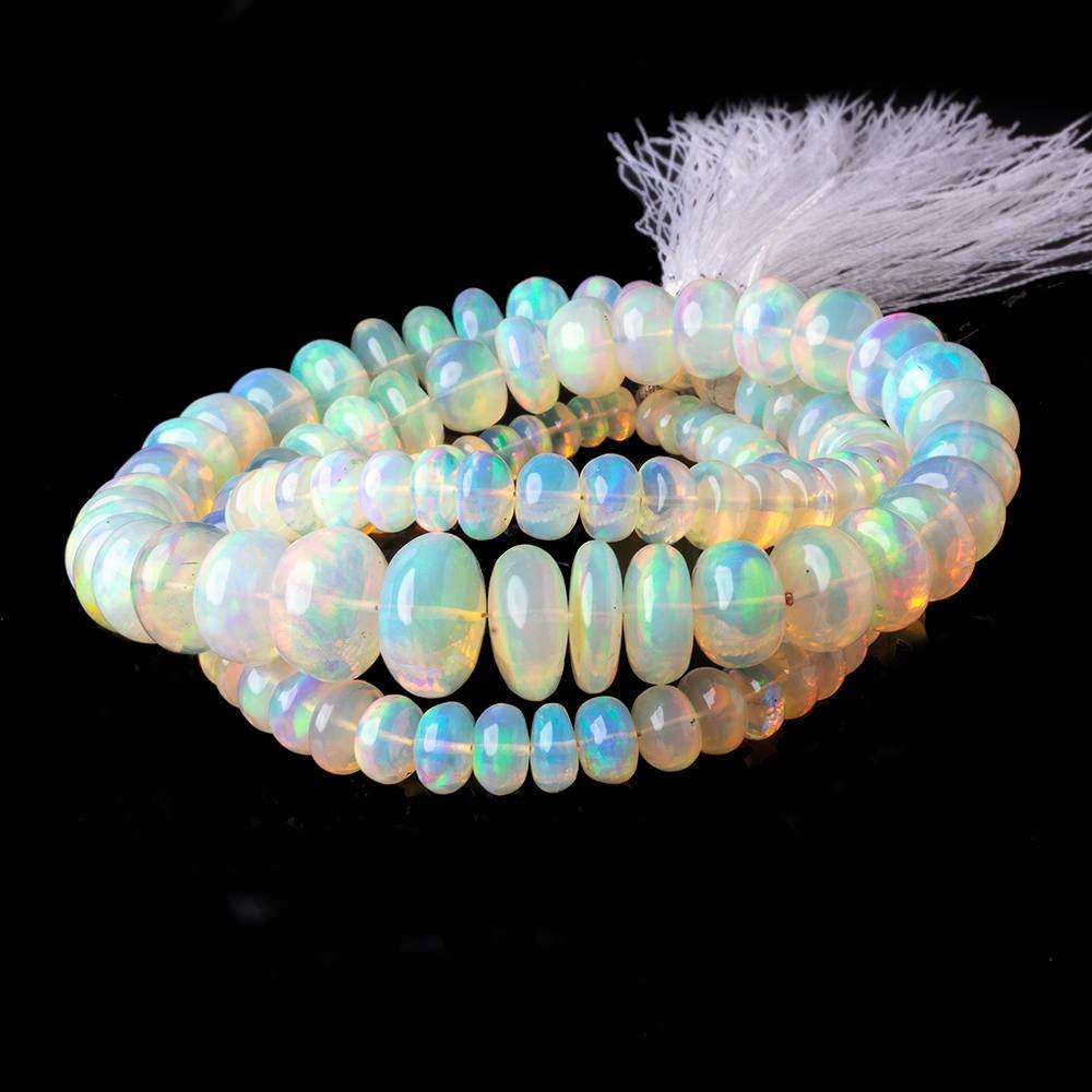 4.5-11.5mm Ethiopian Opal plain rondelle beads 19 inch 122 pieces AAA Grade - Beadsofcambay.com