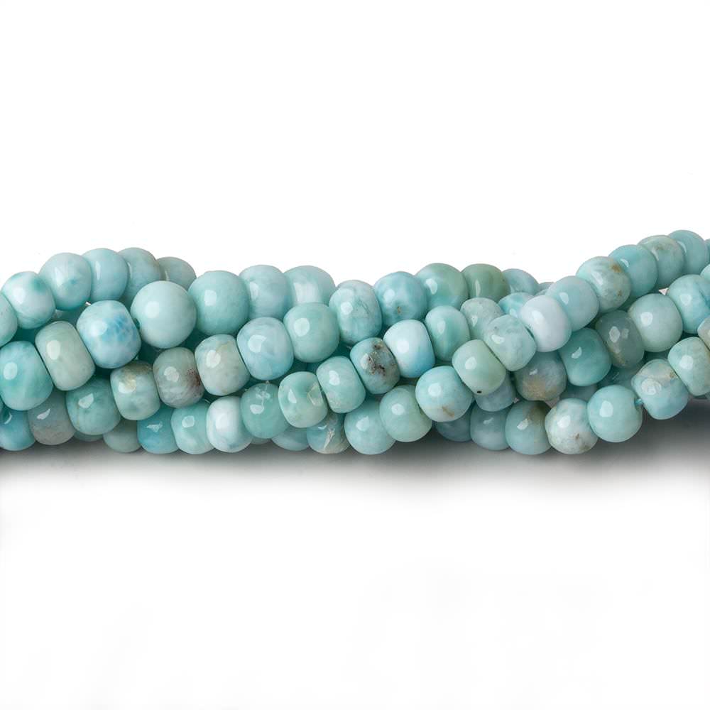 4.5-5mm Larimar plain rondelles 14 inch 82 beads A - Beadsofcambay.com