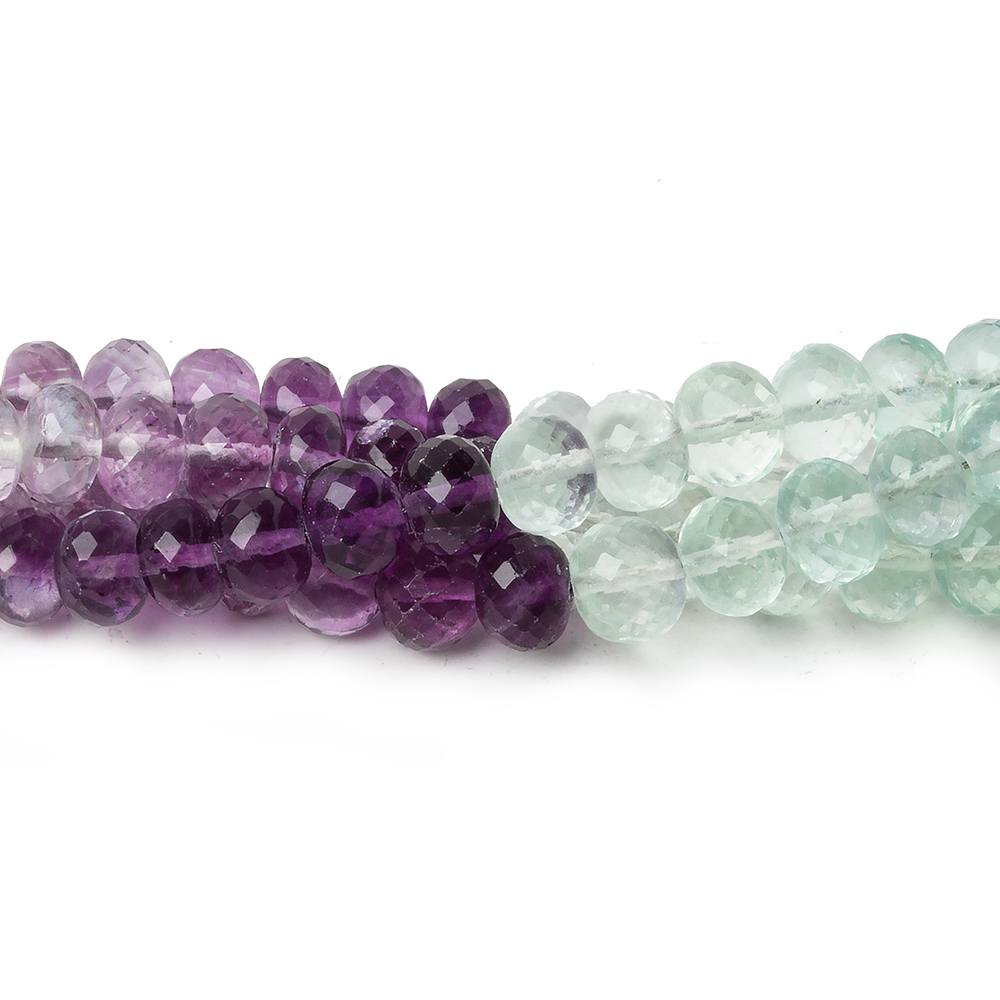 4.5-5mm Mint & Purple Fluorite micro faceted rondelles 16 inch 102 beads AAA - Beadsofcambay.com