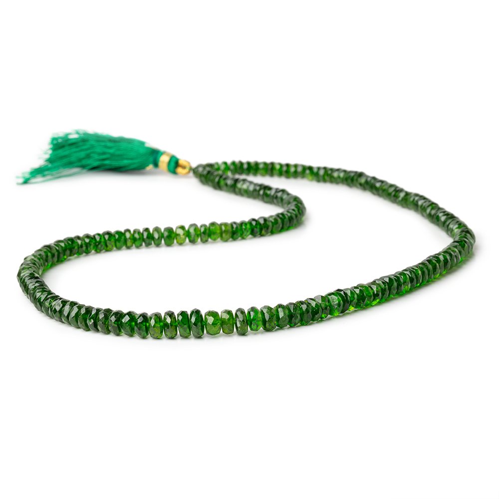 4.5-6.5mm Chrome Diopside Faceted Rondelles 18 inch 167 Beads AA - Beadsofcambay.com