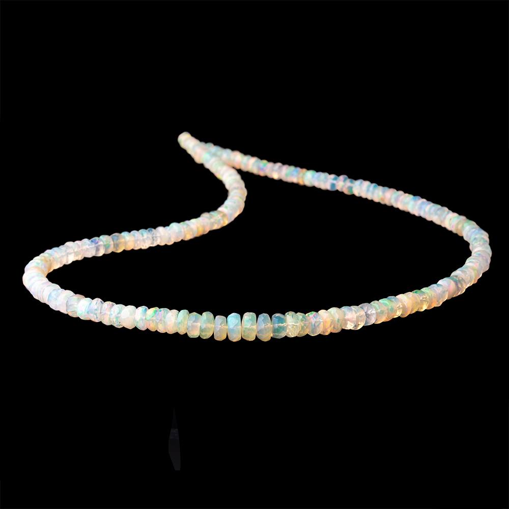 4.5-6.5mm Ethiopian Opal Faceted Rondelles 18 inch 169 Beads AAA - Beadsofcambay.com