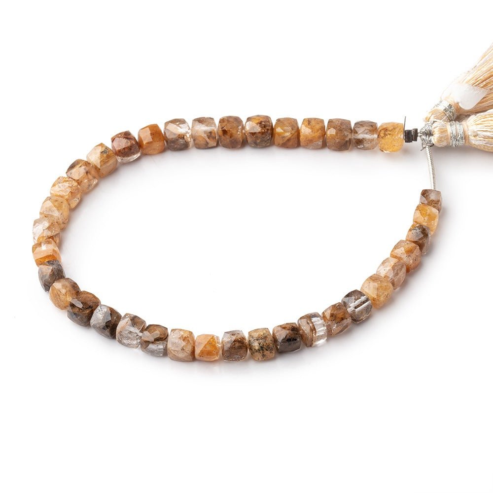 4.5-6mm Ferrous Quartz Faceted Cube Beads 8 inch 36 pieces - Beadsofcambay.com