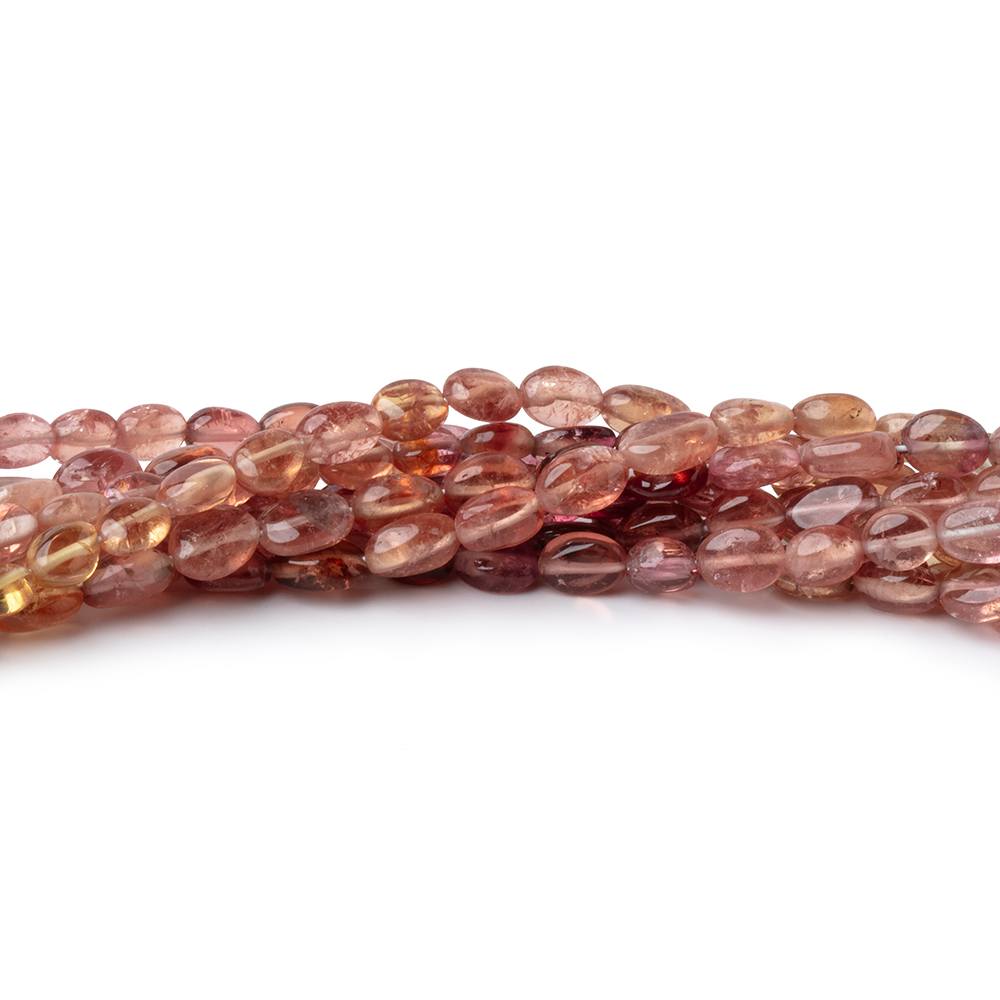 4.5-6mm Multi Color Tourmaline Plain Oval Beads 16 inch 81 pieces AA - Beadsofcambay.com