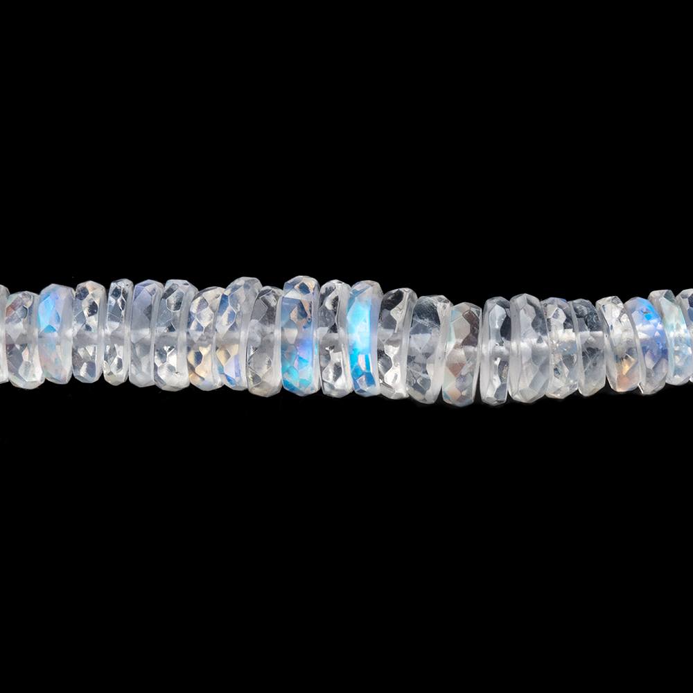 4.5-6mm Rainbow Moonstone Faceted Heshi Beads 10 inch 110 pieces AAA - Beadsofcambay.com