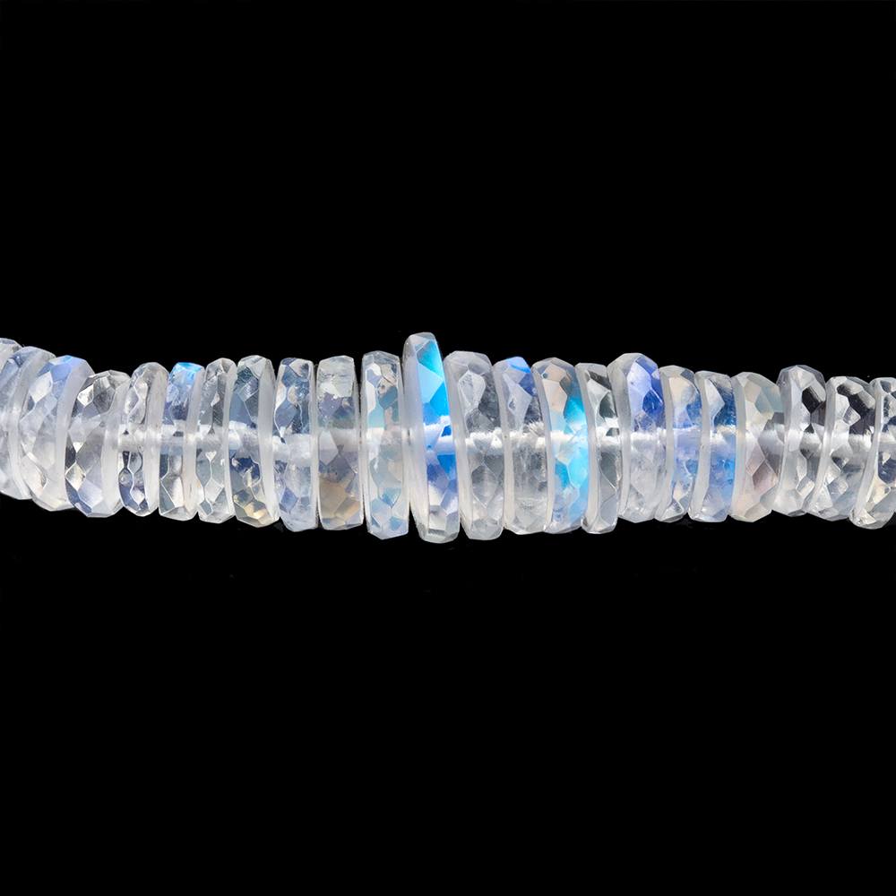 4.5-8.5mm Rainbow Moonstone Faceted Heshi Beads 12 inch 180 pieces AAA - Beadsofcambay.com