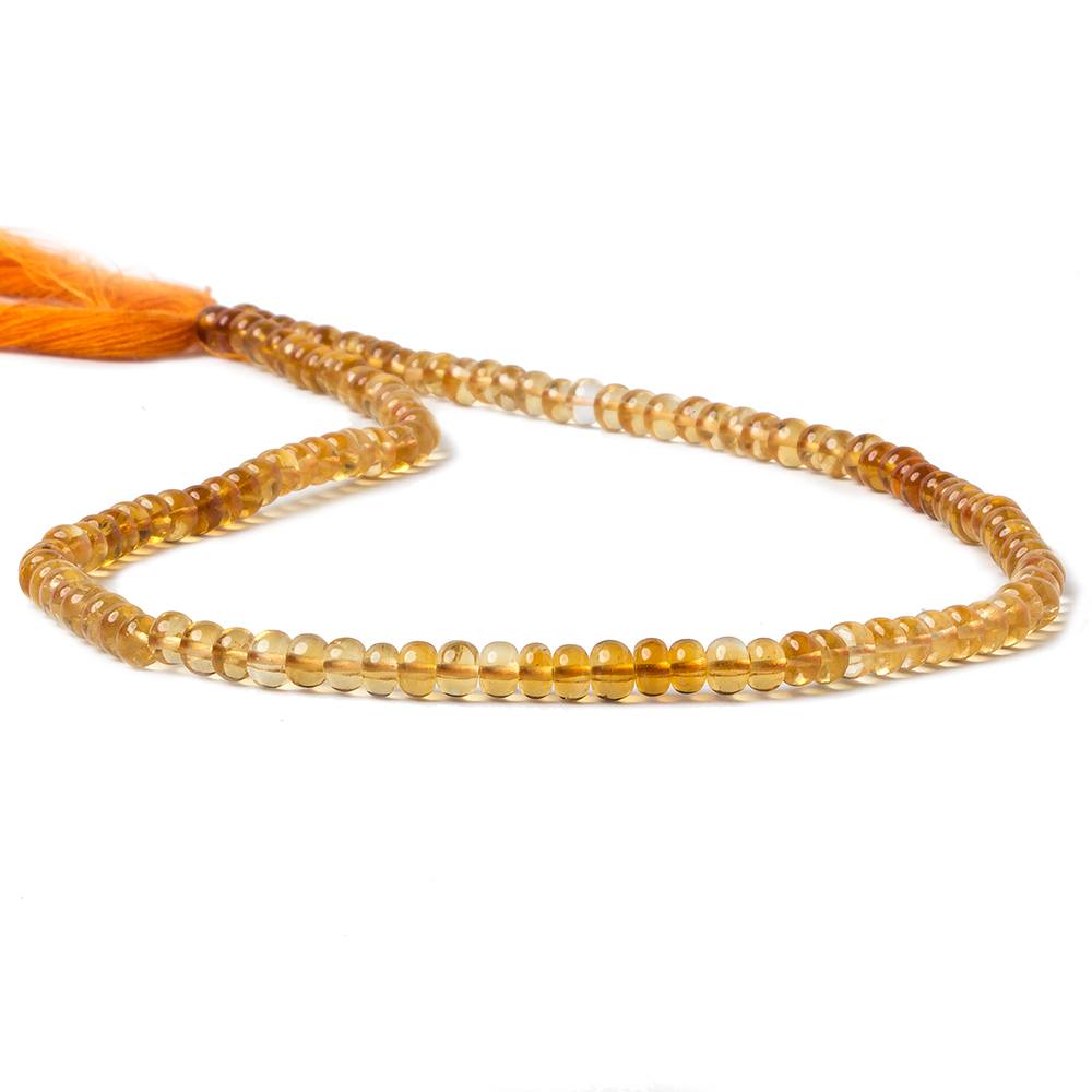 4.5mm Citrine plain rondelle beads 14 inch 119 pieces - Beadsofcambay.com
