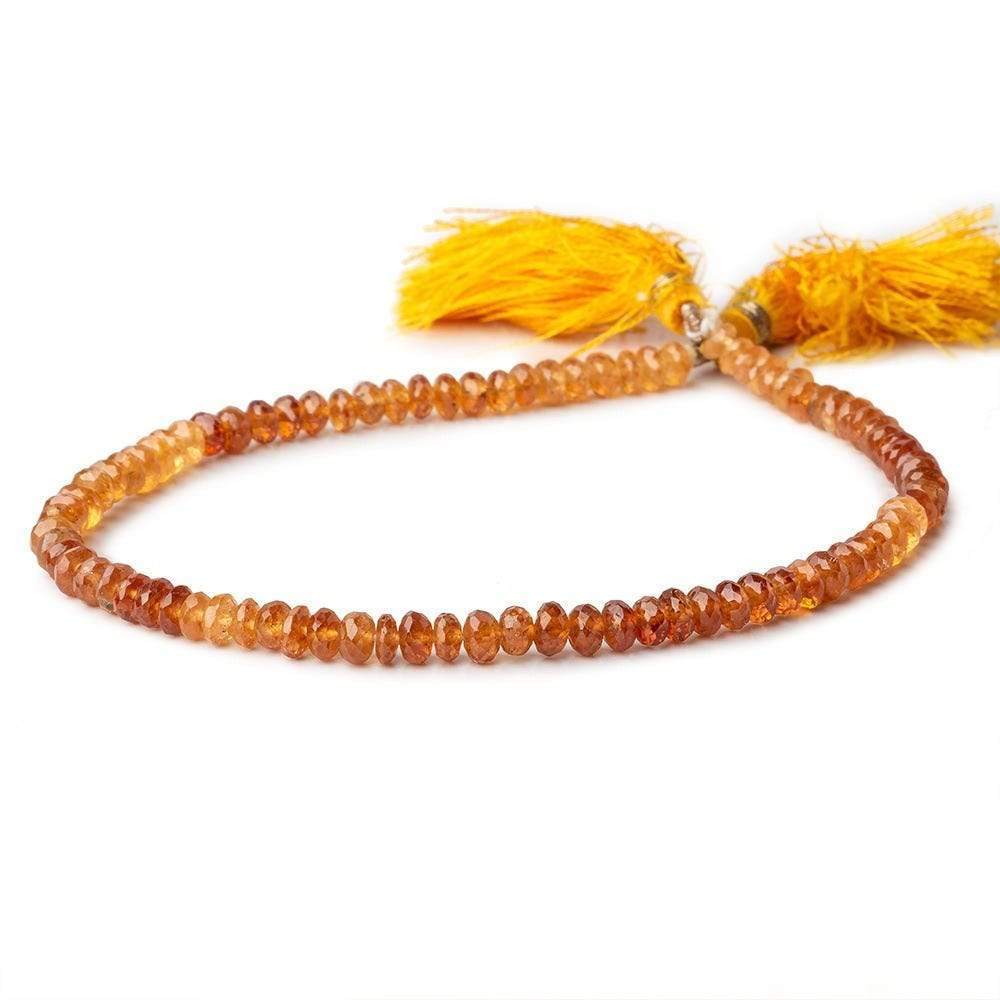 4.5mm Spessartite Garnet Faceted Rondelle Beads 8 inch 65 pieces A - Beadsofcambay.com
