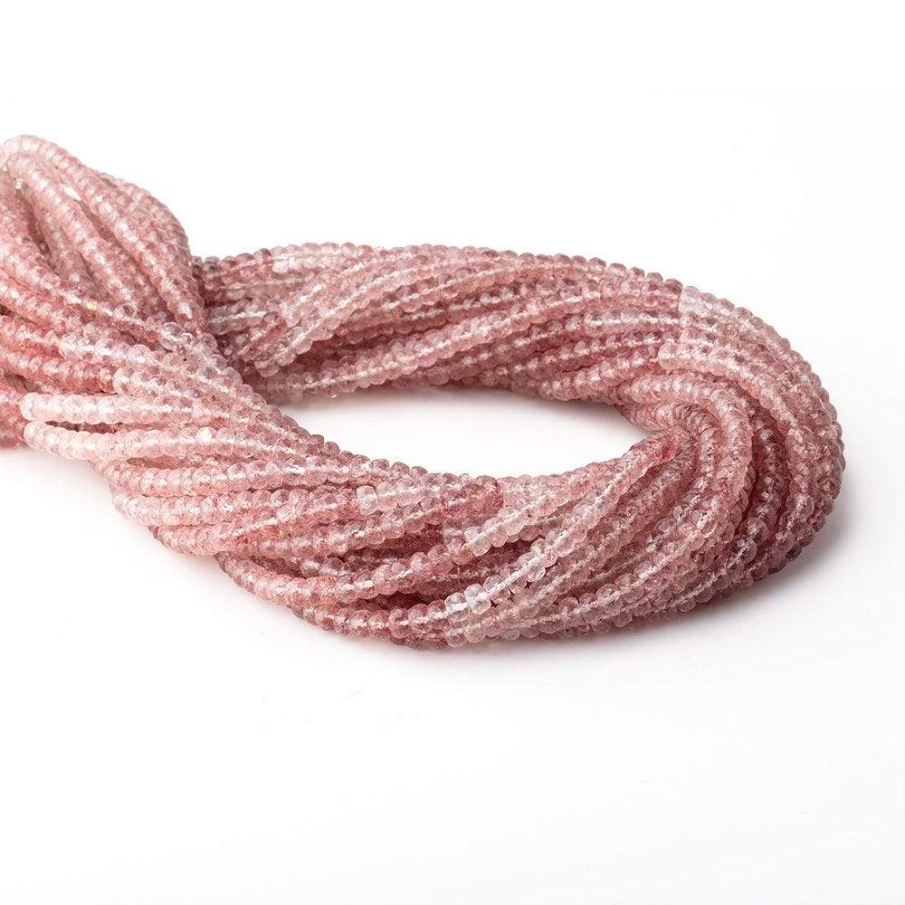 4.5mm Strawberry Quartz Faceted Rondelle Beads 16 inch 148 pieces - Beadsofcambay.com