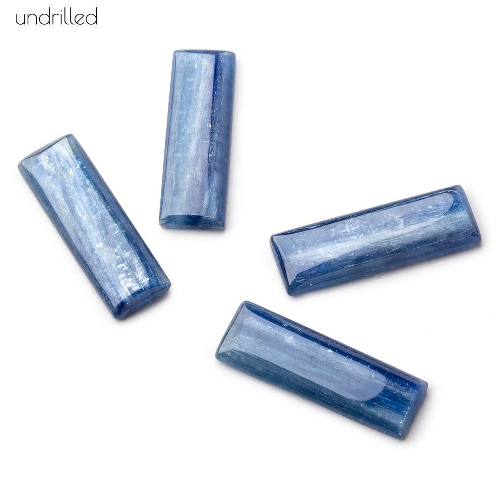 30x10mm Kyanite Plain Rectangle Cabochon Focal Beads - Undrilled - BeadsofCambay.com