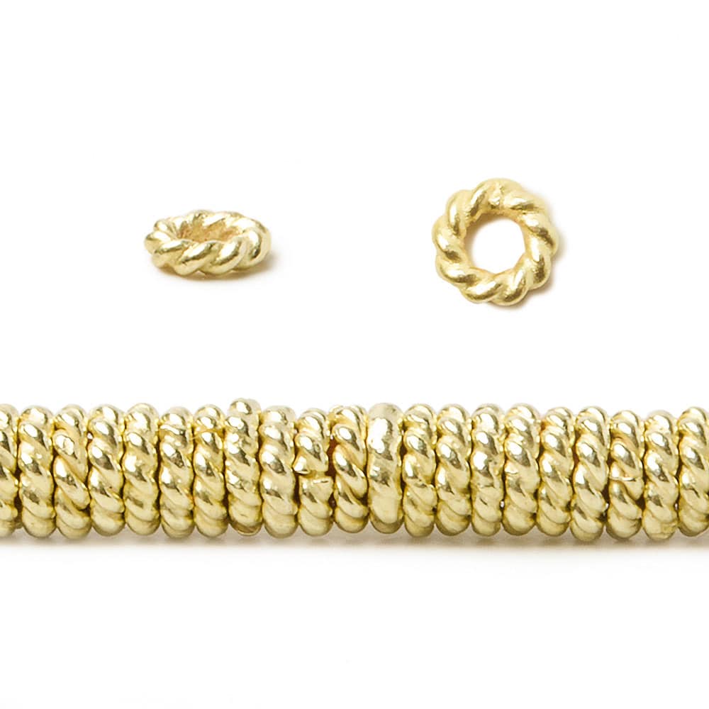 4mm 14kt Gold Plated Copper Jumpring 8 inch 175 pieces - Beadsofcambay.com