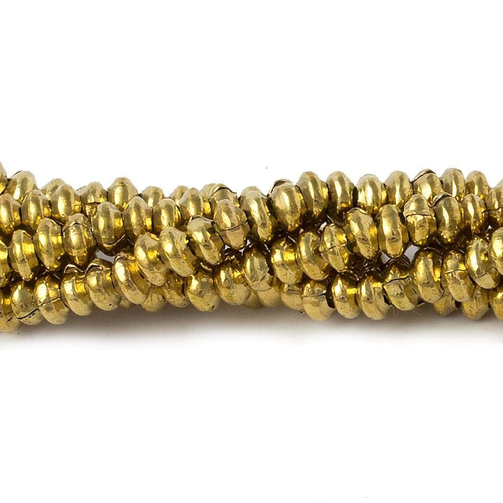 4mm Brass Disc Beads 8 inch 95 pieces - Beadsofcambay.com