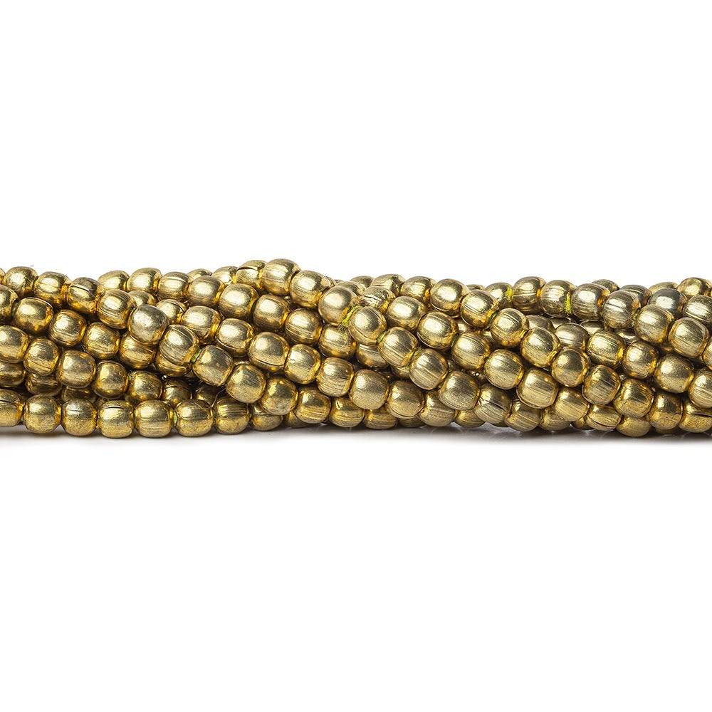 4mm Brass Plain Round Beads 48 beads 8 inch - Beadsofcambay.com