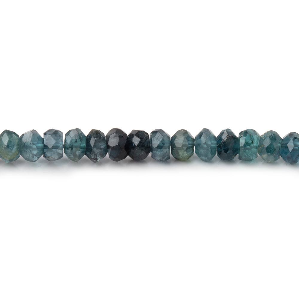 4mm Indicolite Tourmaline Faceted Rondelle Beads 14 inch 140 pieces - Beadsofcambay.com
