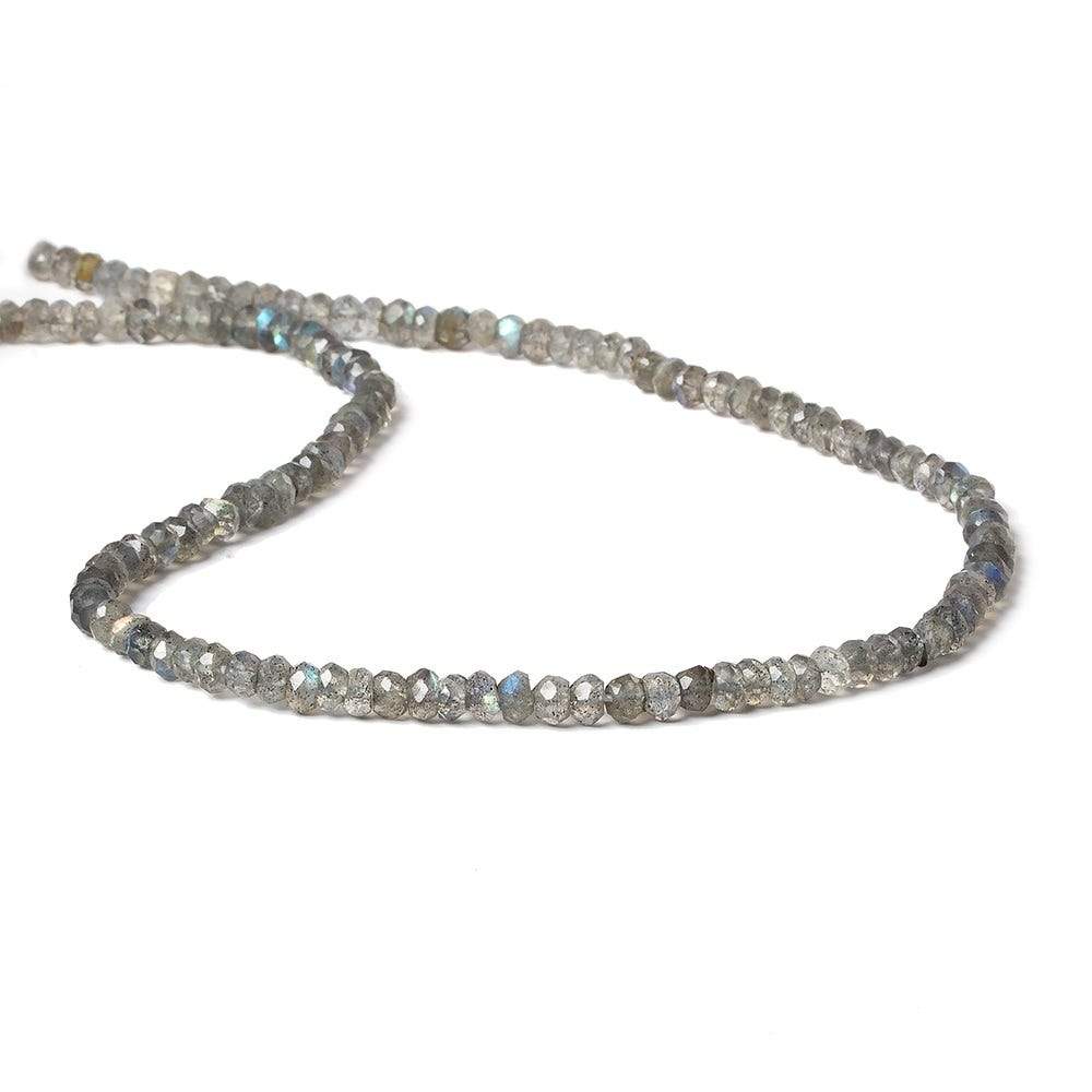 4mm Labradorite faceted rondelle beads 12.5 inch 127 pieces - Beadsofcambay.com