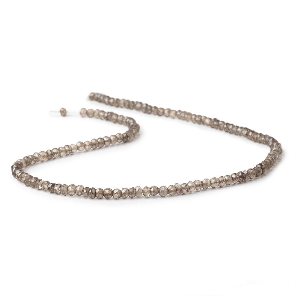 4mm Metallic Smoky Quartz Faceted Rondelle Beads 13 inch 120 pieces view 2
