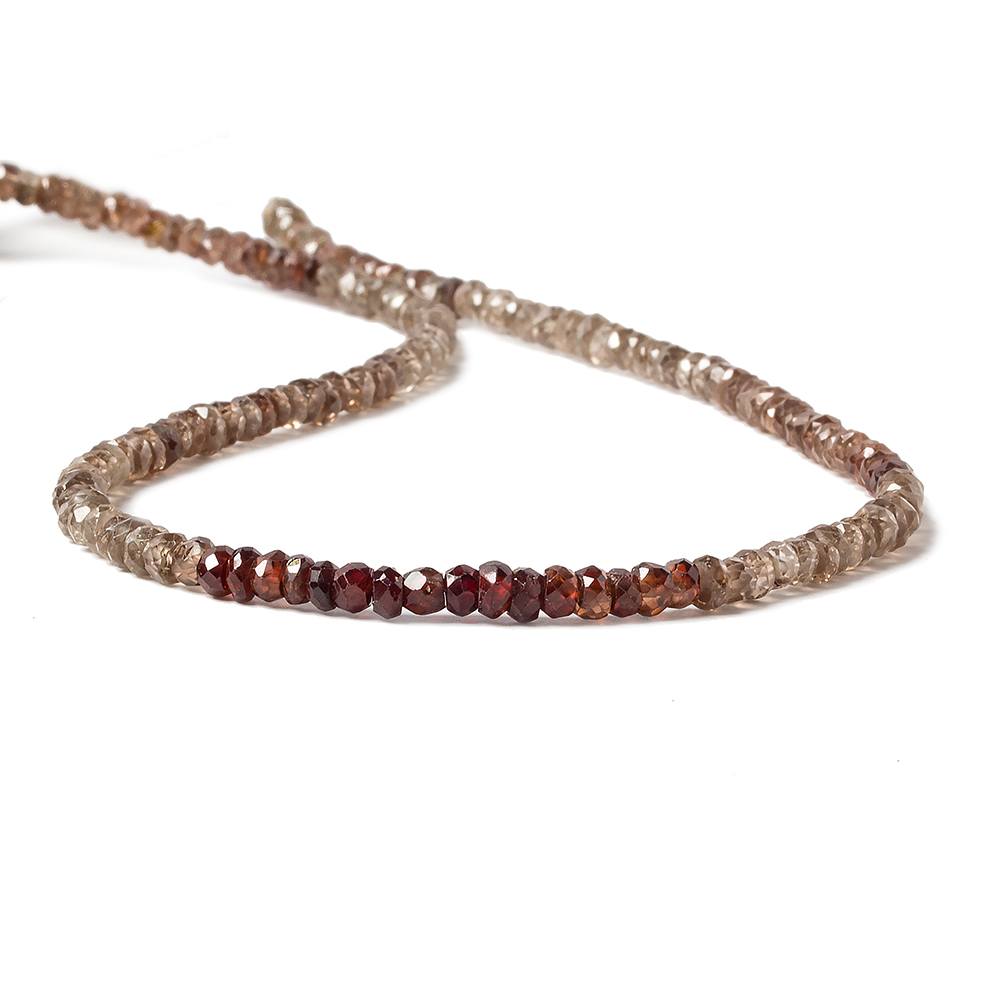 4mm Multi Color Zircon Faceted Rondelle Beads 12 inch 155 pieces - Beadsofcambay.com