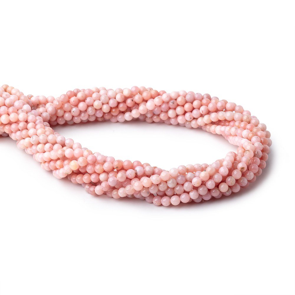 4mm Pink Peruvian Opal Plain Round Beads 15.75 inch 95 pieces - Beadsofcambay.com