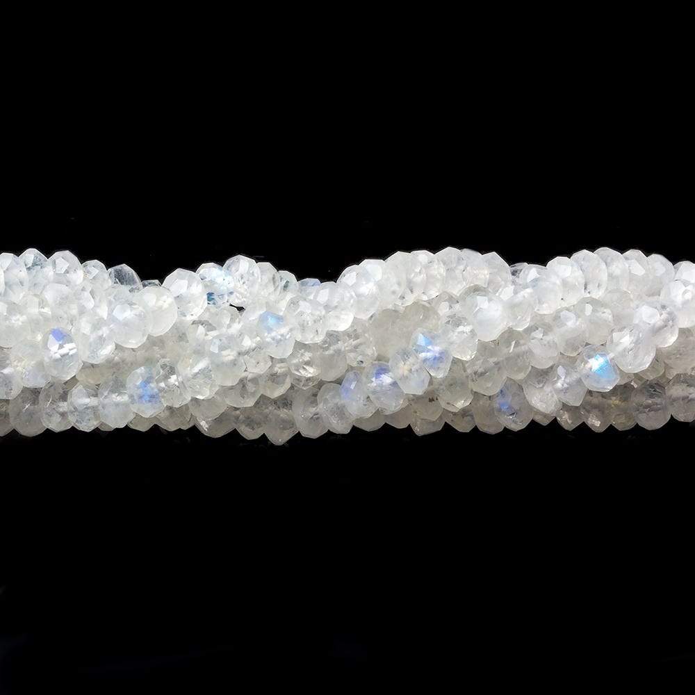 4mm Rainbow Moonstone Faceted Rondelle Beads 14 inch 110 pieces - Beadsofcambay.com
