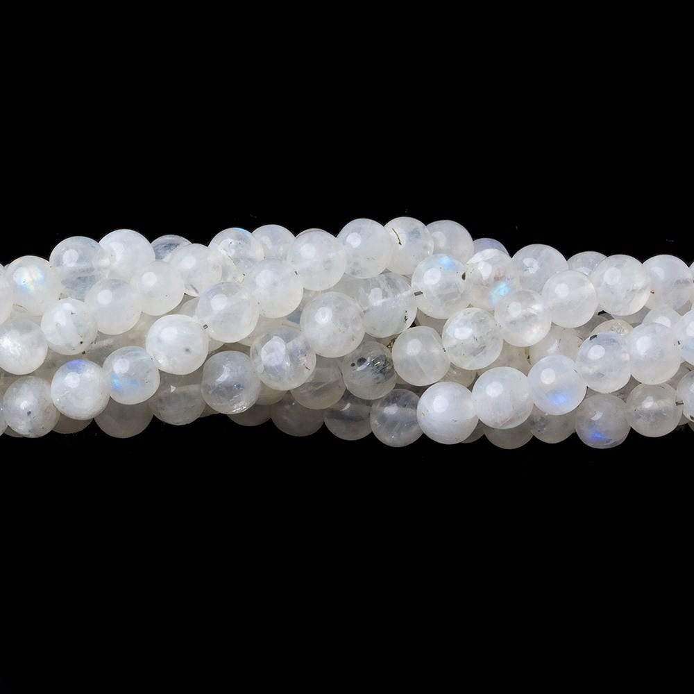 4mm Rainbow Moonstone Plain Round Beads 16 inches 114 beads - Beadsofcambay.com