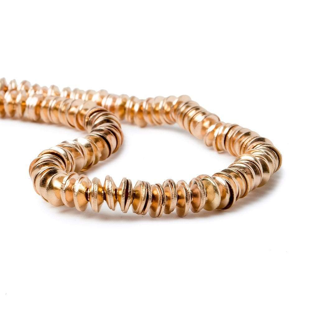 4mm Rose Gold plated Copper plain Bead Cap 8 inch 228 pieces - Beadsofcambay.com