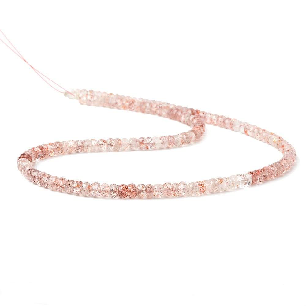 4mm Strawberry Quartz Faceted Rondelle 16 inch 164 pieces AA - Beadsofcambay.com