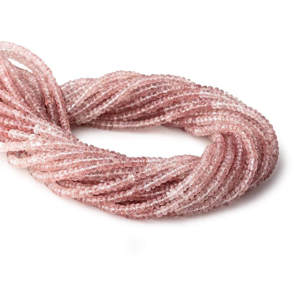 4mm Strawberry Quartz Faceted Rondelle Beads 16 inch 166 pieces - Beadsofcambay.com
