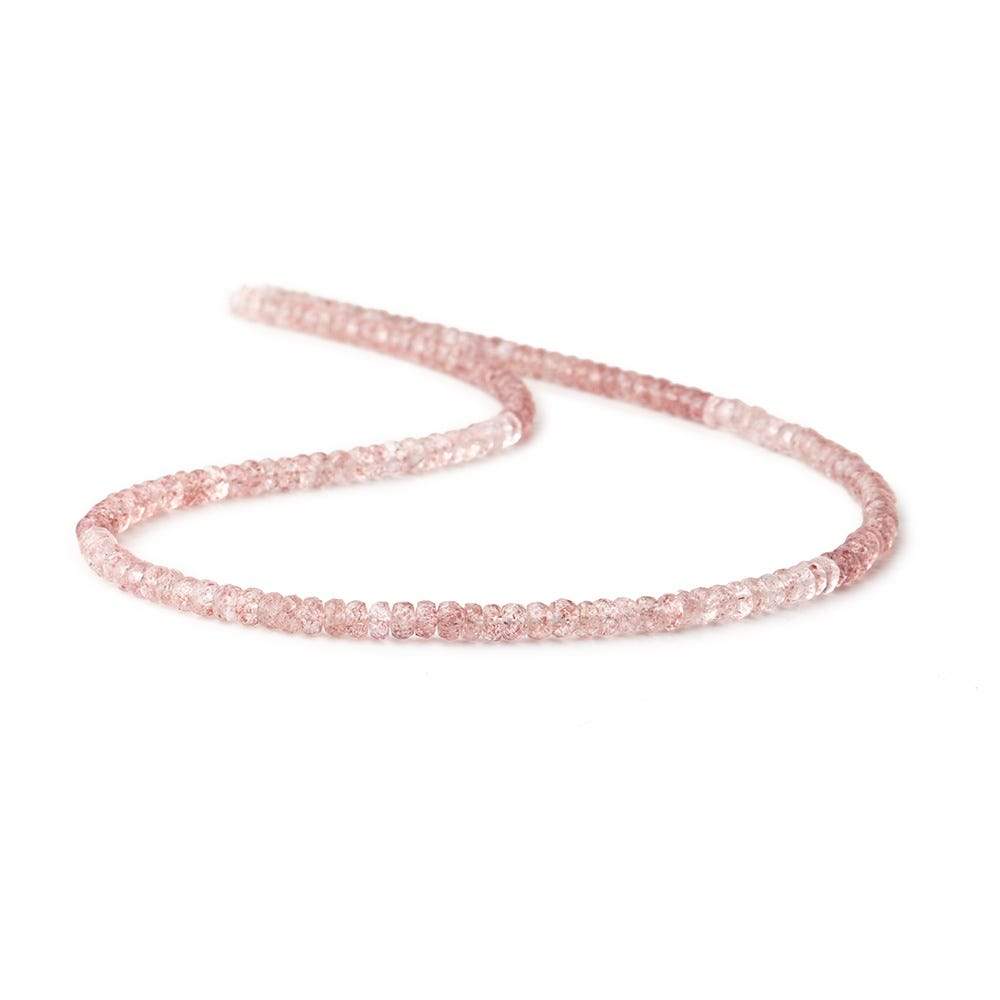 4mm Strawberry Quartz Faceted Rondelle Beads 16 inch 166 pieces - Beadsofcambay.com