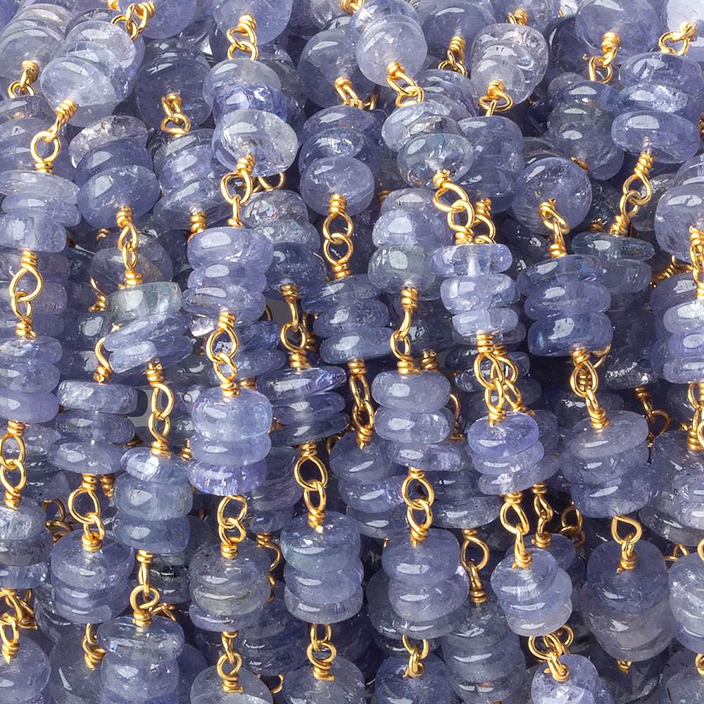 4mm Tanzanite plain heshi Vermeil Chain by the foot - Beadsofcambay.com